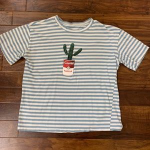 Romwe Striped Cactus Shirt